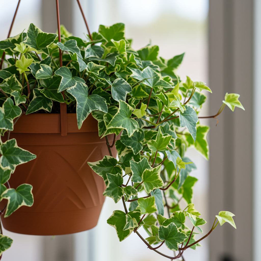 English Ivy Variegated In Hanging Planter