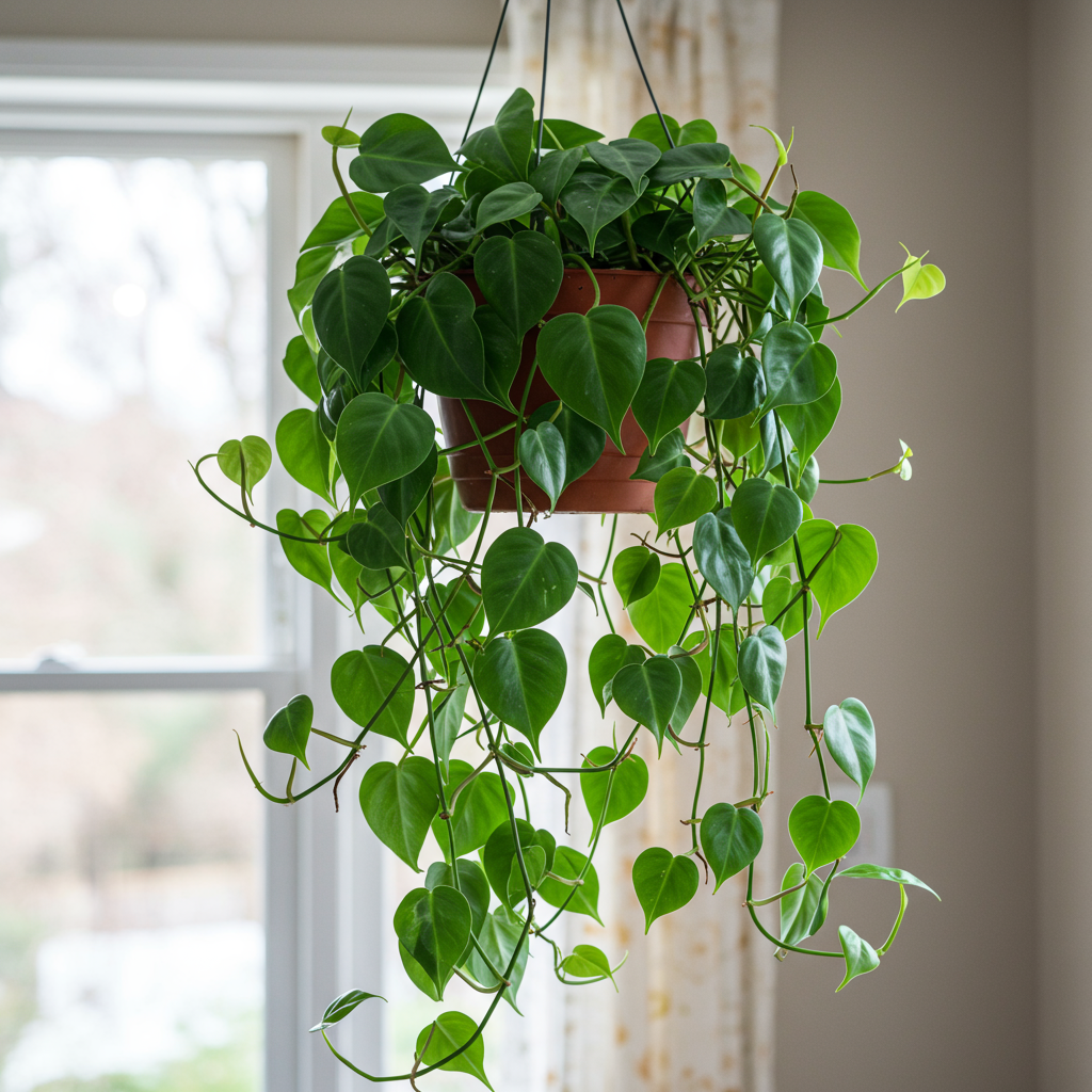 Philodendron Broken Heart With Hanging Pot