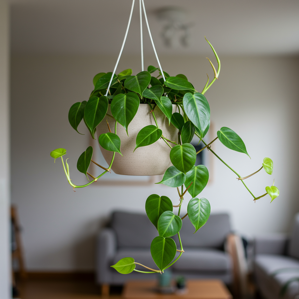 Philodendron Oxycardium Green With Hanging Pot